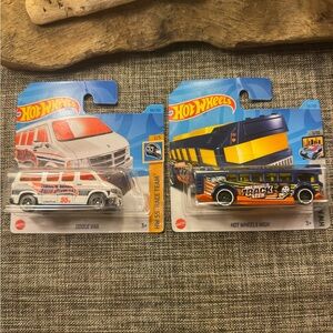 1038-MOC Two Mattel Hot Wheels 2023 Dodge Van & 2023 HW Metro New Unopened